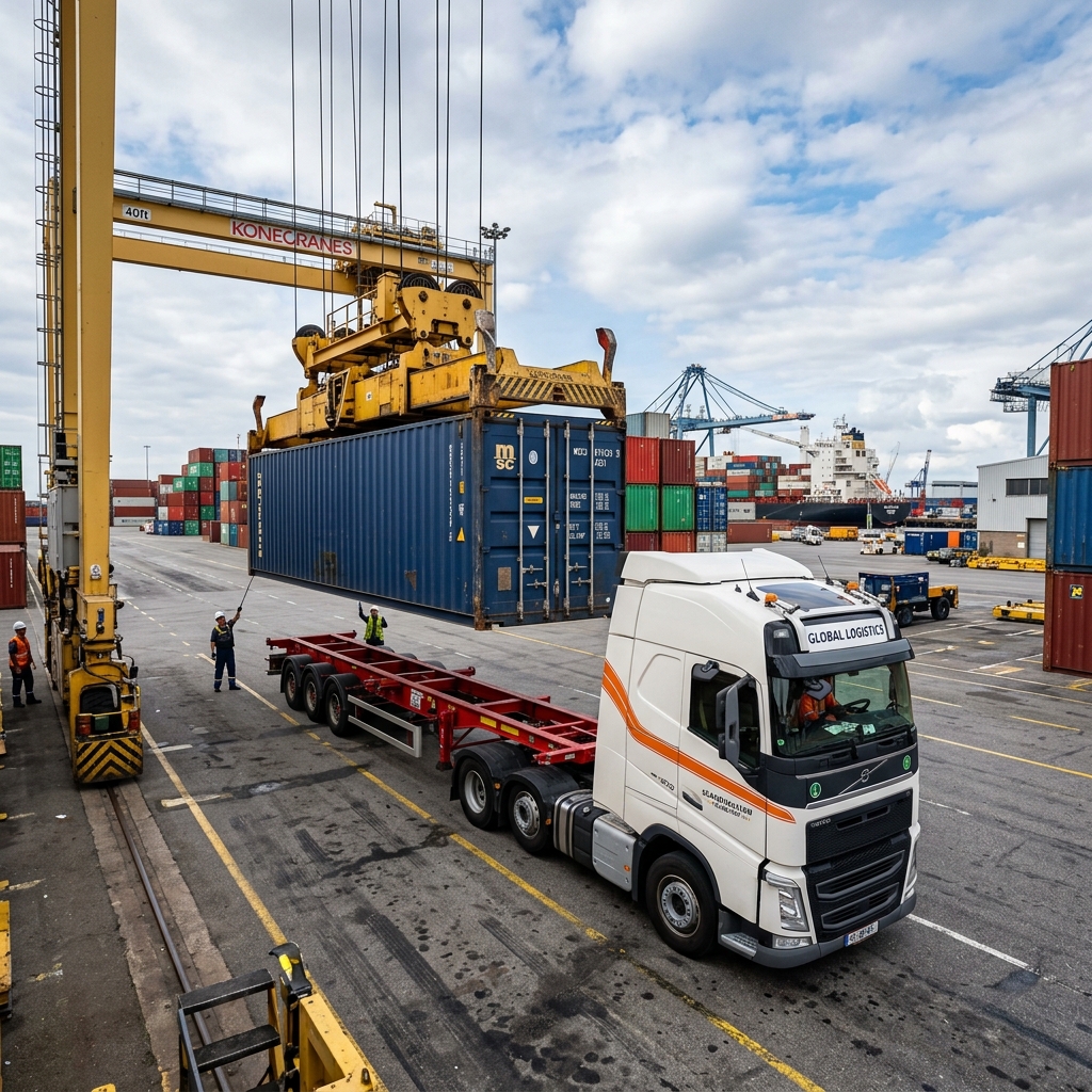 Kraanwagen Container Transport