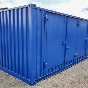 20×8 ingedamde container met zijdeuren met extra deurbeveiligde slotdozen.