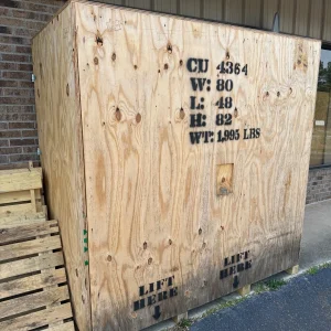 Zware industriële kwaliteit Houten transportkrat – 80″ x 48″ x 82″