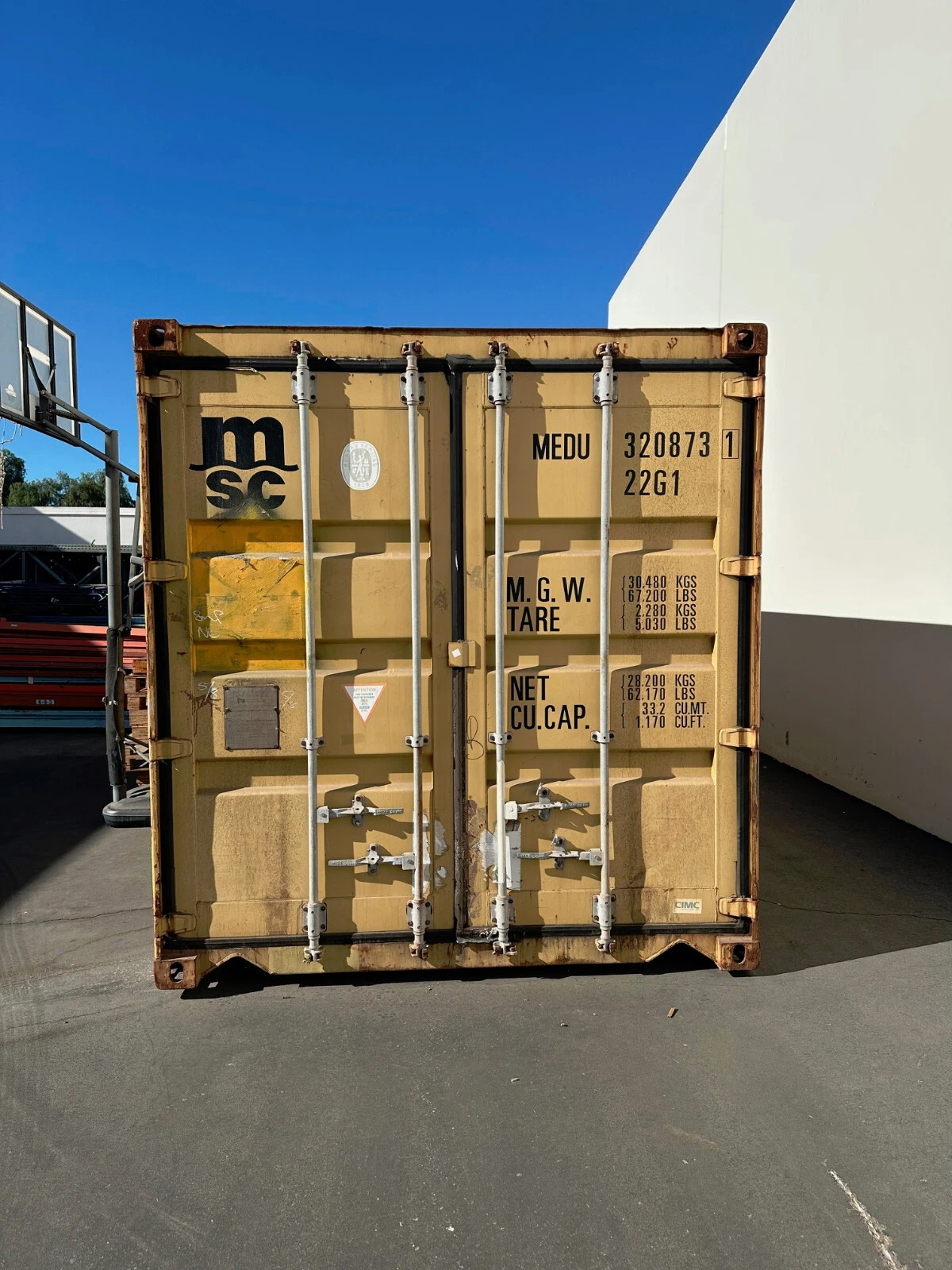 20ft Conex Shipping / Opslagcontainer – Geel/Goud – Geprijsd om te verkopen! - Afbeelding 5