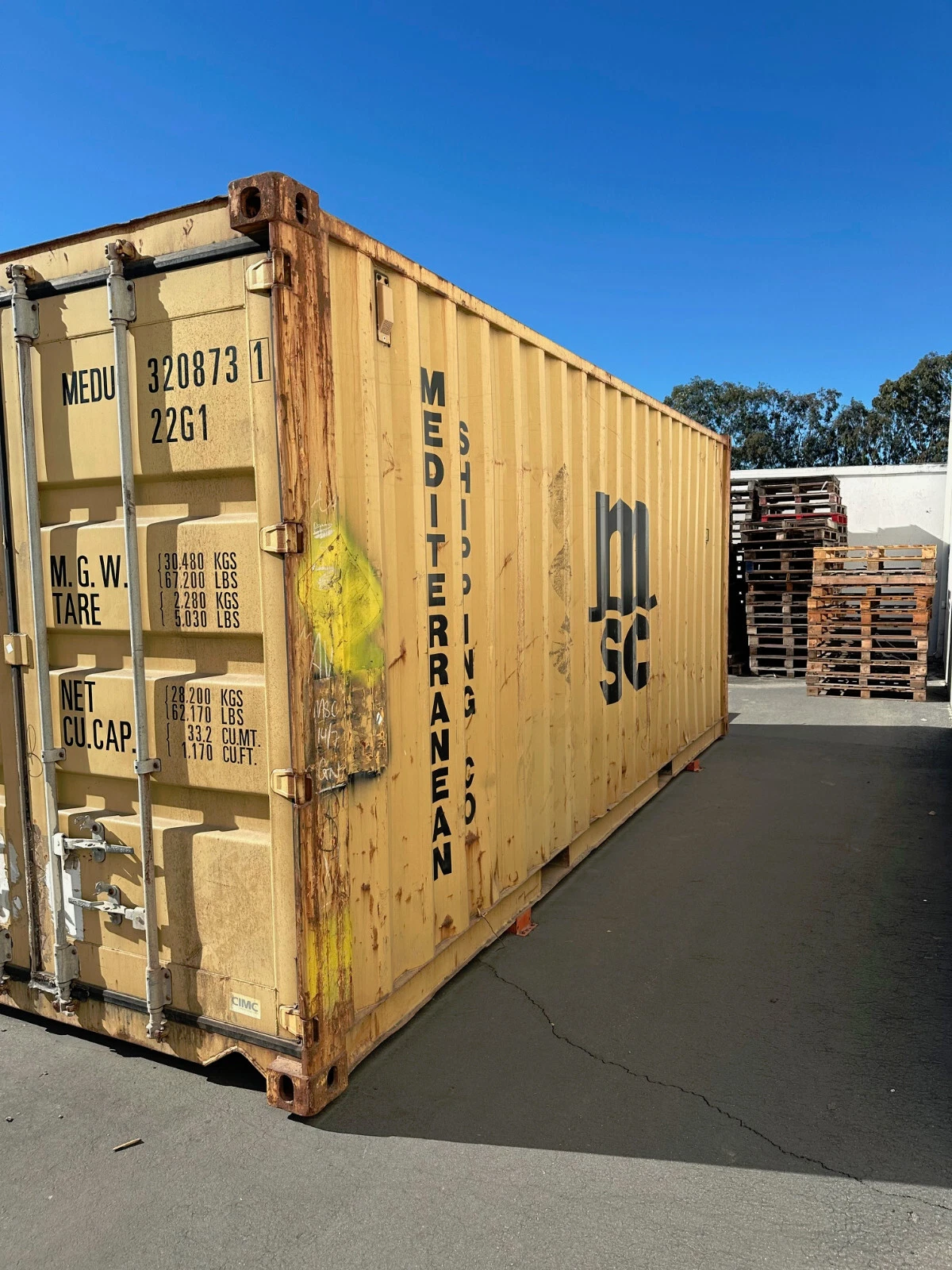 20ft Conex Shipping / Opslagcontainer – Geel/Goud – Geprijsd om te verkopen! - Afbeelding 6